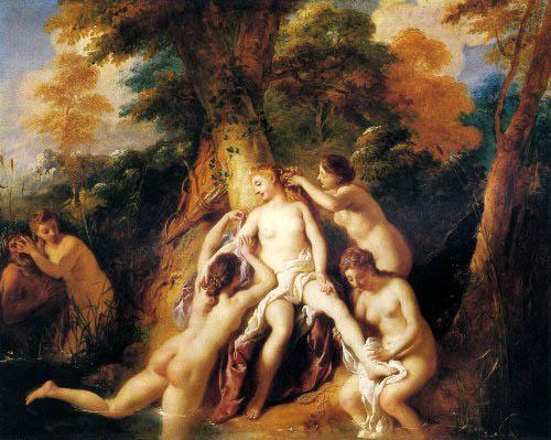 Jean-Francois De Troy Diana And Her Nymphs Bathing oil painting image